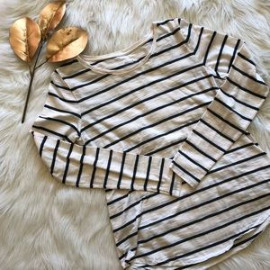 Navy and White striped long sleeve tee-EXC cond!